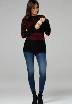 Happy Mama Long Sleeves - Trui - Black/Crimson -Happy Mama Verkoop 018458578aea407f8434740bb5408002