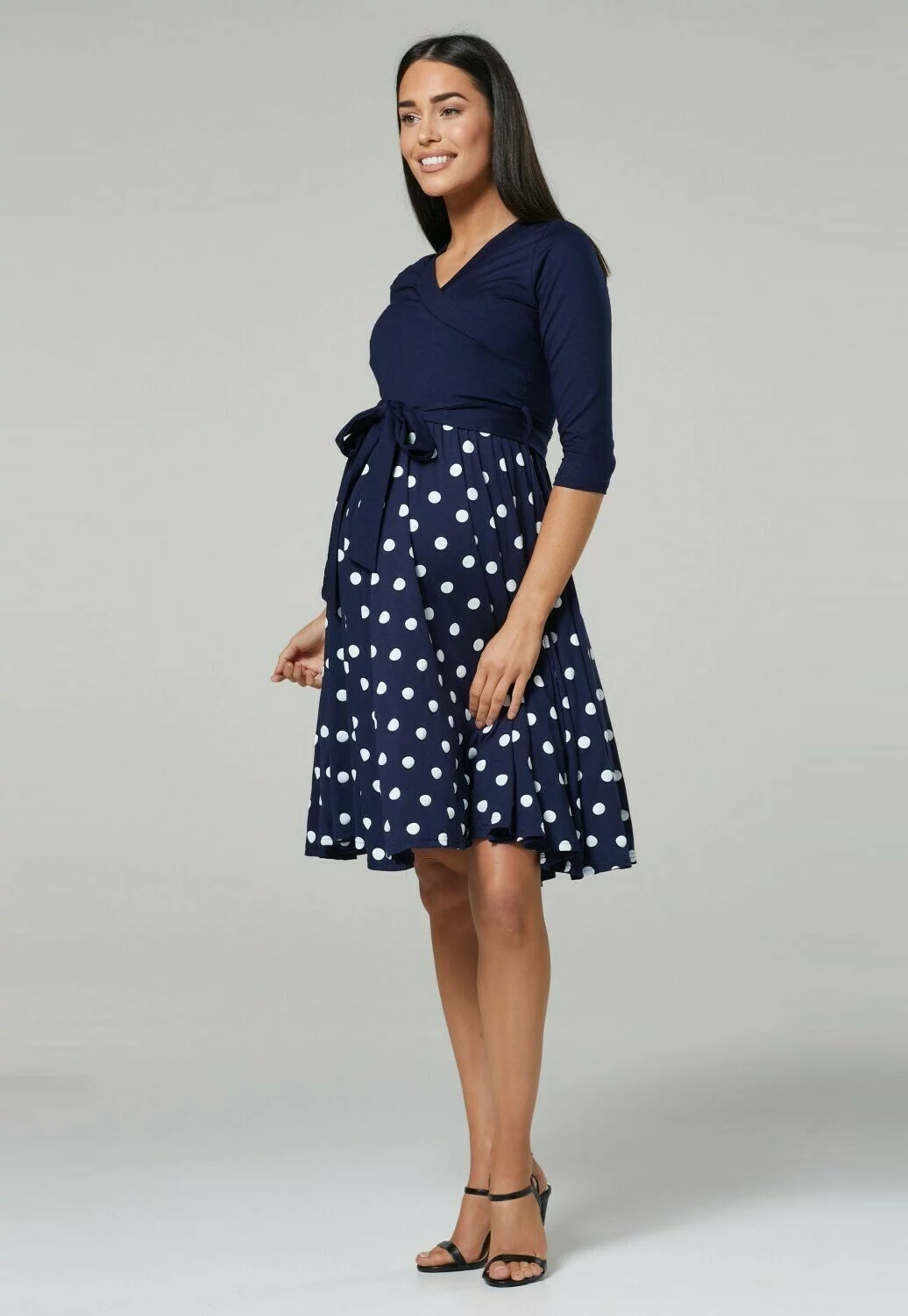 Happy Mama Jurk - Navy & Navy With Dots 4 Happy Mama Jurk - Navy & Navy With Dots - Afbeelding 2
