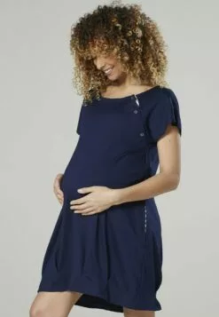 Happy Mama Maternity And Breastfeeding Nightshirt - Jerseyjurk - Grey Melange -Happy Mama Verkoop 0454cbd25ec74f21ba1827e08e99b983