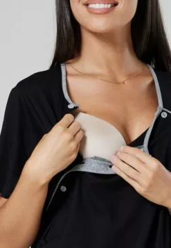 Happy Mama Maternity Nursing- Nachtjapon - Nightdress Black -Happy Mama Verkoop 0521914d6d2b4feca9ad58faf71ed034