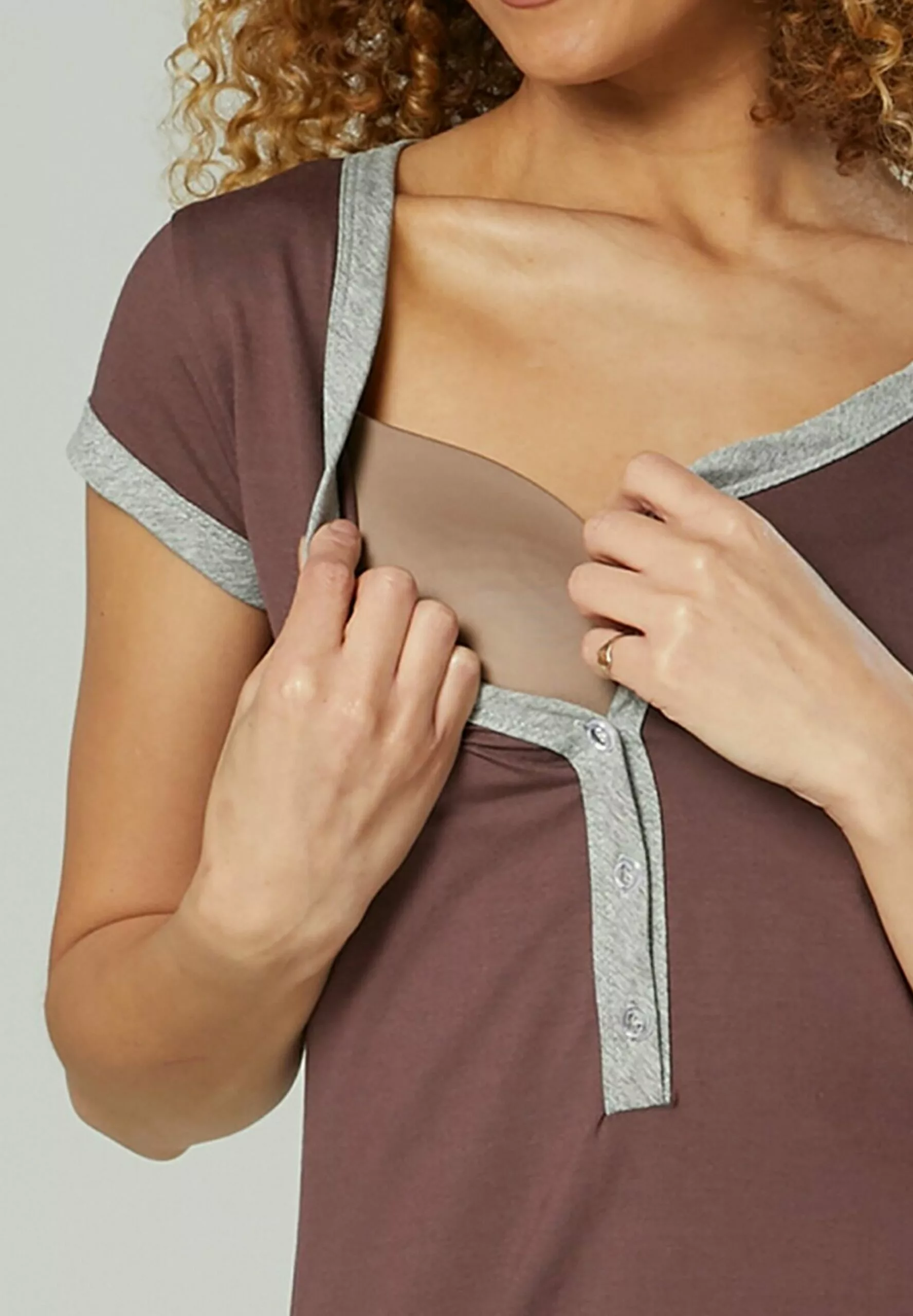 Happy Mama Nursing- Nachtjapon - Light Brown 6 Happy Mama Nursing- Nachtjapon - Light Brown - Afbeelding 4