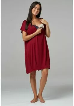 Happy Mama Maternity And Breastfeeding Nightshirt - Jerseyjurk - Crimson -Happy Mama Verkoop 0d716c73d58341d9b67fae5a1249d636