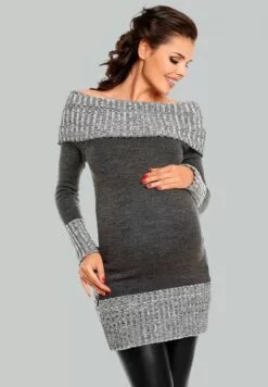 Happy Mama Maternity - Gebreide Jurk - Graphite