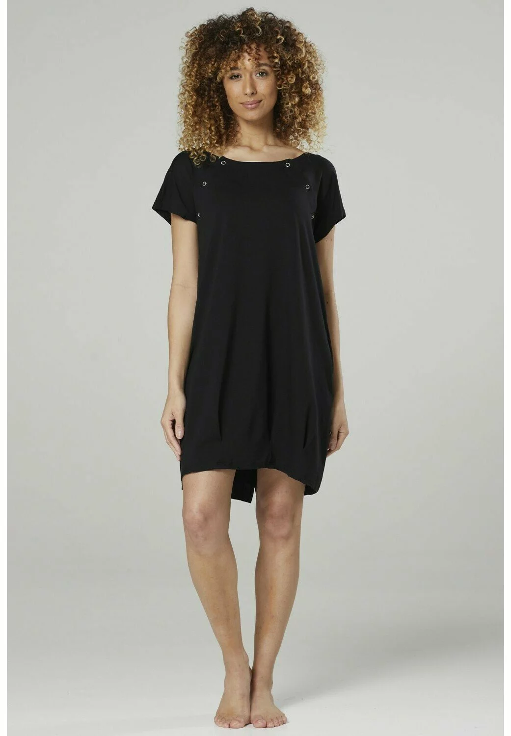 Happy Mama Maternity And Breastfeeding Nightshirt - Jerseyjurk - Black 3 Happy Mama Maternity And Breastfeeding Nightshirt - Jerseyjurk - Black