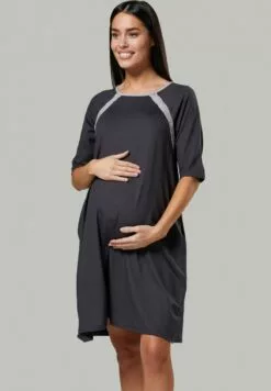Happy Mama Nursing Delivery Hospital - Nachtjapon - Graphite -Happy Mama Verkoop 0ff3b44016a04237b563b6dc11e0cbd0
