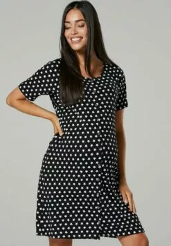 Happy Mama Maternity Breastfeeding 2-Pack - Nachtjapon - Black Black With Stars -Happy Mama Verkoop 1065f4e884c34cd6a06c0e83f0b46831
