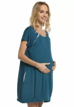 Happy Mama Maternity And Breastfeeding Nightshirt - Jerseyjurk - Bottle Green -Happy Mama Verkoop 13278f7f55ab4460ada3cb7d8b34db4b