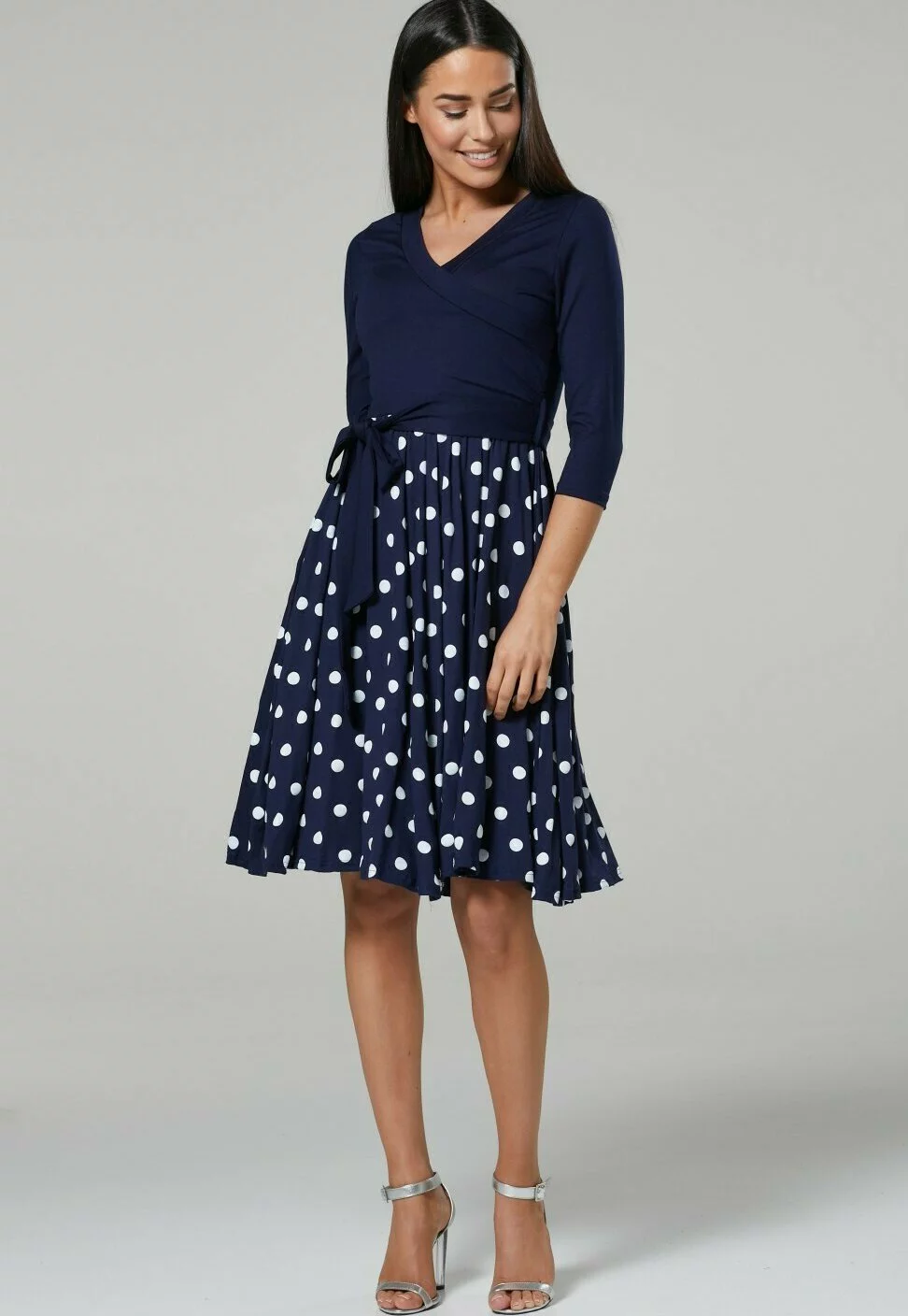 Happy Mama Jurk - Navy & Navy With Dots 6 Happy Mama Jurk - Navy & Navy With Dots - Afbeelding 4