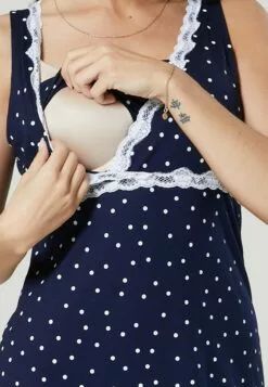 Happy Mama Sold Separately - Nachtjapon - Nightdress - Navy Dots -Happy Mama Verkoop 17da17a08b4c45d2b1172b6031e9d57e