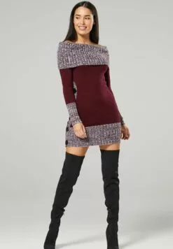 Happy Mama Maternity - Gebreide Jurk - Crimson -Happy Mama Verkoop 18c3e60dca0642658f11bd96c5a310e7