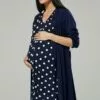 Happy Mama Maternity Hospital Set - Nachtjapon - Navy & Navy With Dots -Happy Mama Verkoop 1c70a603421642df9f94480880e6bbad
