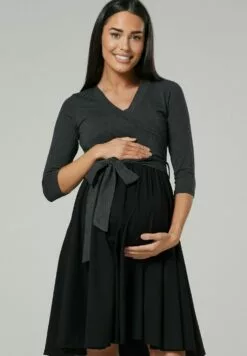 Happy Mama Jurk - Graphite Melange & Black