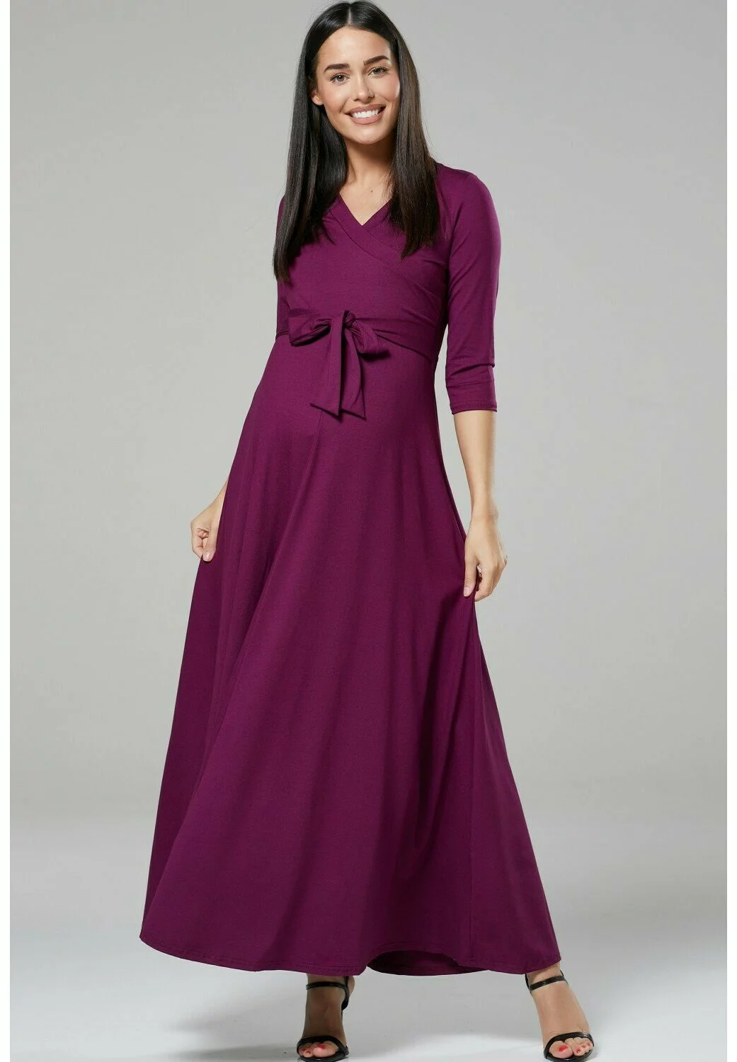 Happy Mama Nursing - Maxi-Jurk - Plum 3 Happy Mama Nursing - Maxi-Jurk - Plum