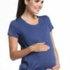 Happy Mama Maternity Layered- T-Shirt Print - Blue Grey -Happy Mama Verkoop 1d3bf23fe1bd4b17b1975c8dc6a03e95