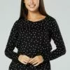 Happy Mama Layered- Longsleeve - Black With Small White Dots -Happy Mama Verkoop 1e303cfa03cc46d096cd7d33e37fe6fc