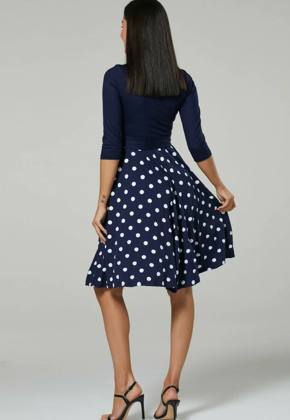 Happy Mama Jurk - Navy & Navy With Dots 5 Happy Mama Jurk - Navy & Navy With Dots - Afbeelding 3
