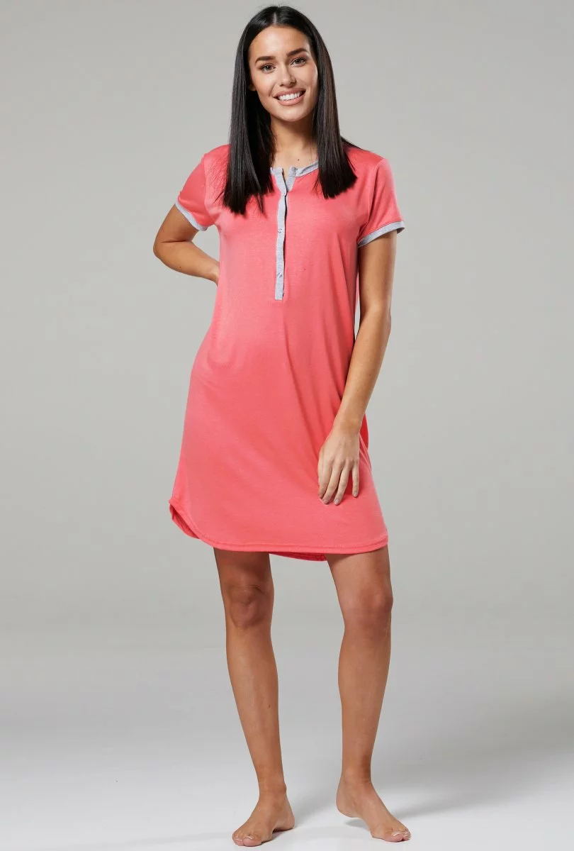 Happy Mama Nachtjapon - Coral 4 Happy Mama Nachtjapon - Coral - Afbeelding 2