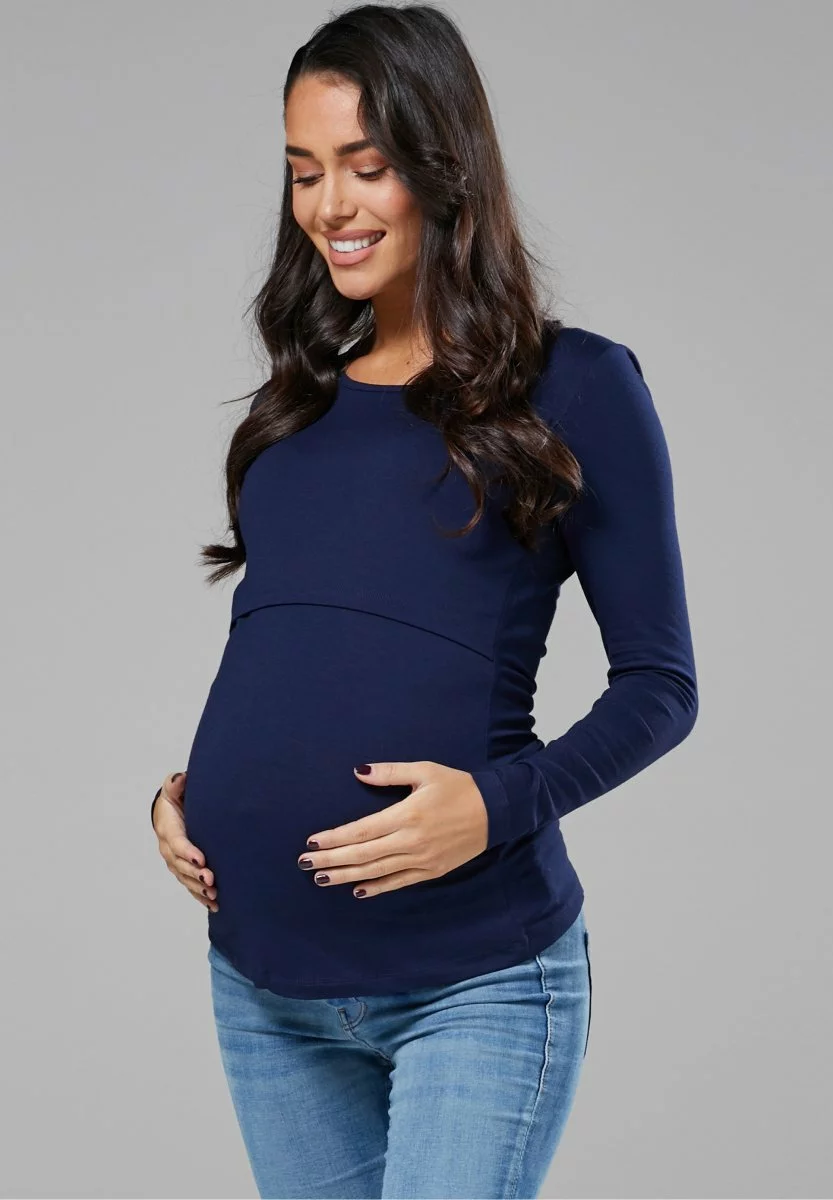 Happy Mama Maternity Nursing- Longsleeve - Navy 6 Happy Mama Maternity Nursing- Longsleeve - Navy - Afbeelding 4