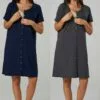Happy Mama Maternity Breastfeeding 2-Pack - Nachtjapon - Navy Graphite -Happy Mama Verkoop 24791934662d4aa3b6254448719c98df