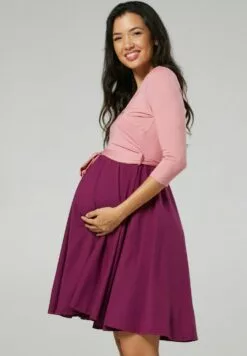Happy Mama Jurk - Dusky Pink & Plum