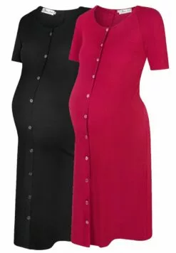 Happy Mama Maternity Breastfeeding 2-Pack - Nachtjapon - BlackCrimson -Happy Mama Verkoop 276754fae559449eaabbb2a7a7c6dae2