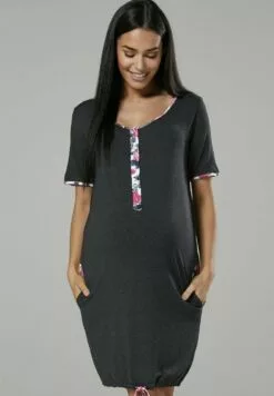 Happy Mama Maternity Nursing Delivery Hospital - Nachtjapon - Graphite Melange -Happy Mama Verkoop 2874e2856d634c8aa23a623ee4e5efef