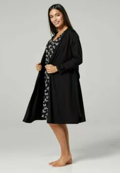 Happy Mama Maternity Hospital Set - Nachtjapon - Black With Butterflies -Happy Mama Verkoop 28a6be8809c845c09a77c4ff437be070