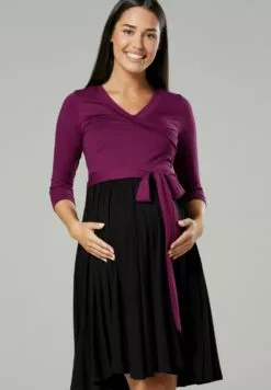 Happy Mama Jurk - Plum & Black