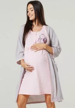 Happy Mama Maternity Hospital Set Labour & Birth - Nachtjapon - Powder Pink