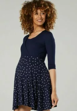 Happy Mama Jerseyjurk - Navy Navy With Dots -Happy Mama Verkoop 2f97a6c5641646cb8b3b6a38315f28fa