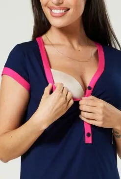 Happy Mama Nursing- Nachtjapon - Navy -Happy Mama Verkoop 2f9d7a87b9fd48f2b0b98184bc8fa8e7