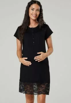 Happy Mama Maternity Nursing - Nachtjapon - Blac -Happy Mama Verkoop 337dd9a0e74b44a4a968309af2307742