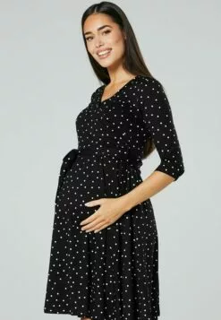 Happy Mama Maternity Wrap Nursing- Jerseyjurk - Mottled Black -Happy Mama Verkoop 33cefb97450049f4804df398b0e4e10a