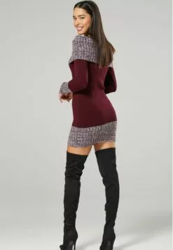 Happy Mama Maternity - Gebreide Jurk - Crimson -Happy Mama Verkoop 3507bbb9495d43d3aaf253b97a129cfa