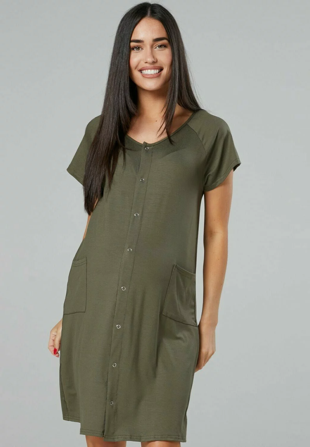 Happy Mama 3-Pack - Nachtjapon - Black & Cappuccino & Khaki 5 Happy Mama 3-Pack - Nachtjapon - Black & Cappuccino & Khaki - Afbeelding 3