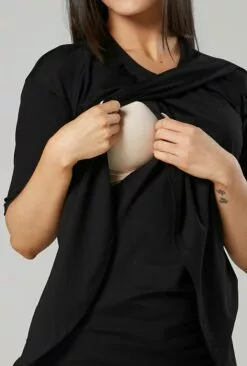 Happy Mama Pyjama - Black Flowers -Happy Mama Verkoop 3d3ad554783b4c01967326c67a8884e3