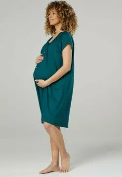 Happy Mama Maternity Hospital Set - Nachtjapon - Dark Green & Black -Happy Mama Verkoop 4103a5e260d34780825f56334ea9be22