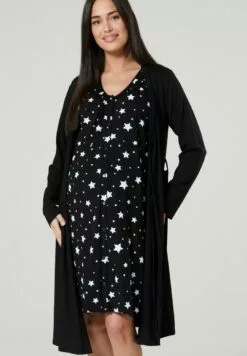 Happy Mama Set - Nachtjapon - Black With Stars