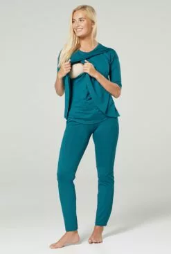 Happy Mama Pyjama - Bottle Green -Happy Mama Verkoop 43cc371a8f1b44d291ccb7979b9f4c5e