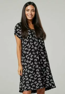 Happy Mama Maternity Hospital Set - Nachtjapon - Black With Butterflies -Happy Mama Verkoop 44f6f136c4b74da08b91b7393b1d92a2