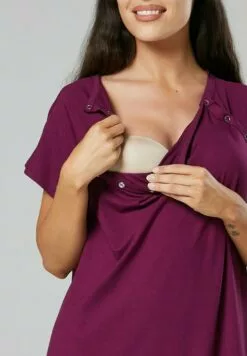 Happy Mama Nachtjapon - Plum -Happy Mama Verkoop 479b6184b60949d7b6f83da9879bd00e