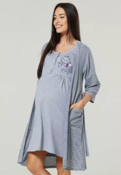 Happy Mama Maternity Hospital Set Labour & Birth - Nachtjapon - Graphite -Happy Mama Verkoop 4862ef22ce0349f8a75fa58ee6e1098d