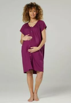 Happy Mama Maternity Hospital Set - Nachtjapon - Plum & Black -Happy Mama Verkoop 4d64a797a85c4f94b0e53cf8e179f7e9