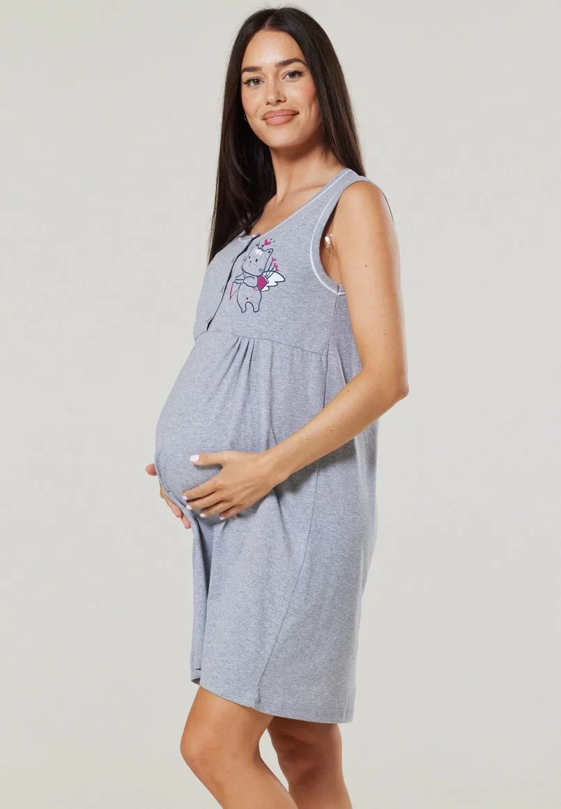 Happy Mama Maternity Hospital Set Labour & Birth - Nachtjapon - Grey 7 Happy Mama Maternity Hospital Set Labour & Birth - Nachtjapon - Grey - Afbeelding 5