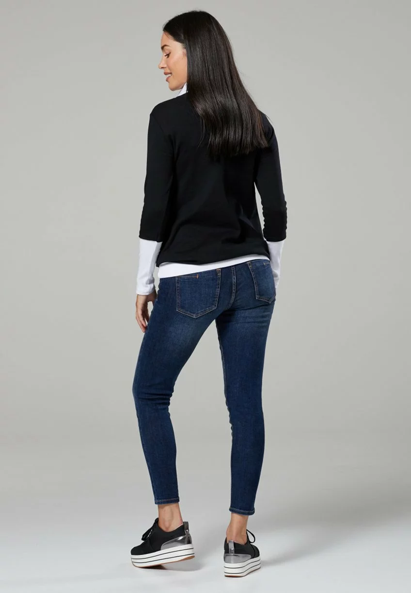 Happy Mama Maternity - Sweater - BlackWhite 4 Happy Mama Maternity - Sweater - BlackWhite - Afbeelding 2