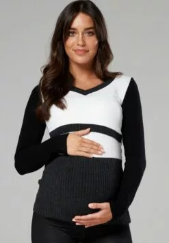 Happy Mama Trui - Graphite & White -Happy Mama Verkoop 501f53005bc2423ca6b4657b9dced3a6