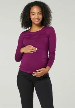Happy Mama Maternity Nursing- Longsleeve - Plum