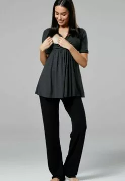 Happy Mama 3 Piece Sleepwear - Badjas - Graphite Melange /Black 13 Happy Mama 3 Piece Sleepwear - Badjas - Graphite Melange /Black -Happy Mama Verkoop 54ecf742fcb54db49d83476fd1134038