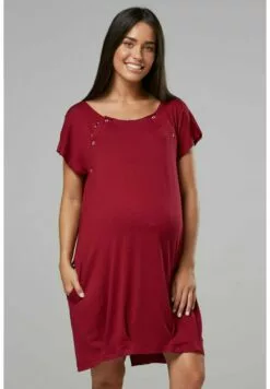 Happy Mama Maternity And Breastfeeding Nightshirt - Jerseyjurk - Crimson -Happy Mama Verkoop 55b965a7db2c40a2b84fe93a1f42b4c1