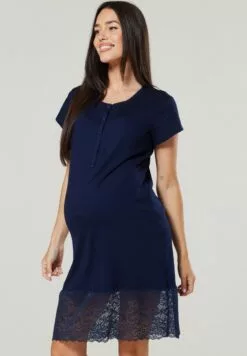 Happy Mama Maternity Nursing - Nachtjapon - Navy -Happy Mama Verkoop 57b72b2f2c3c4876aa3a2de04d3b310c